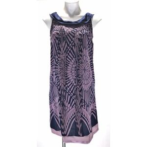 Moulinette Soeurs Anthropologie Size 2 Sleeveless Silk Shift Purple Blue Dress